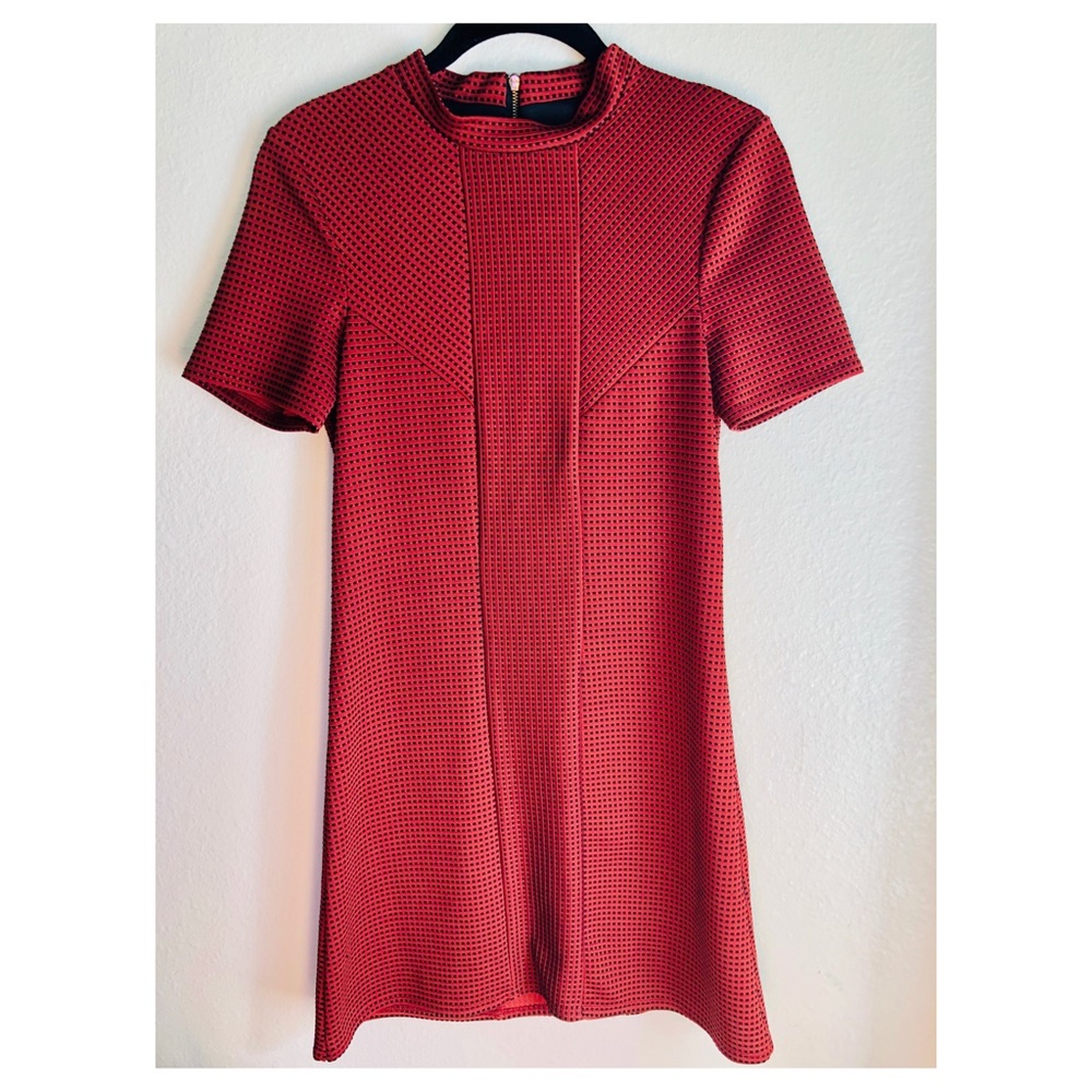 BRITISH!🇬🇧Topshop Women’s 1960s Style Checked Mini (Shift Style) Dress💚 - Picture 4 of 11